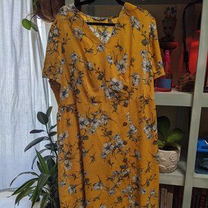Mlle Gabrielle Floral Faux Wrap Dress 3X